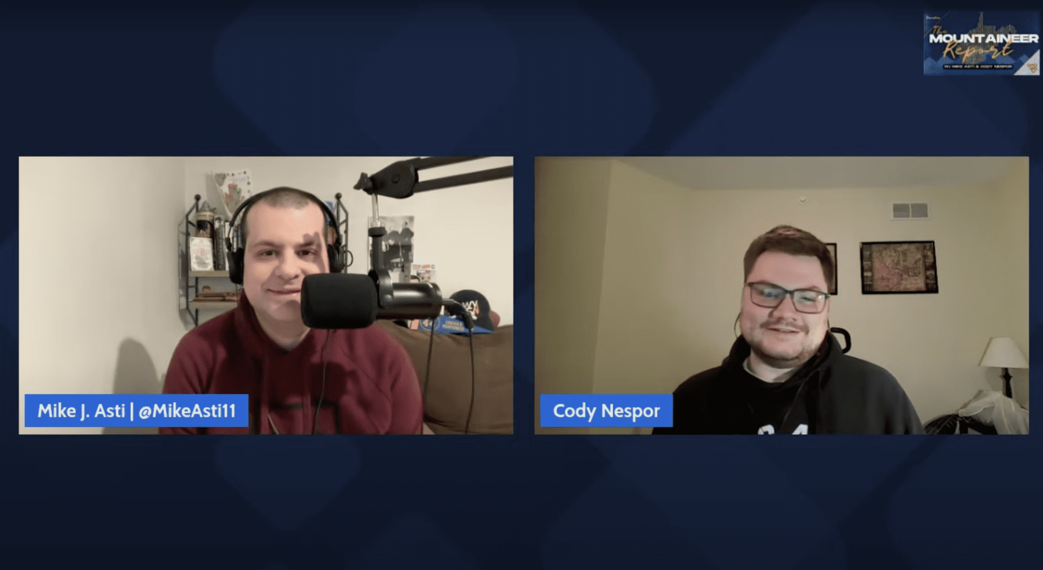 Mike Asti and Cody Nespor WVU basketball postgame show